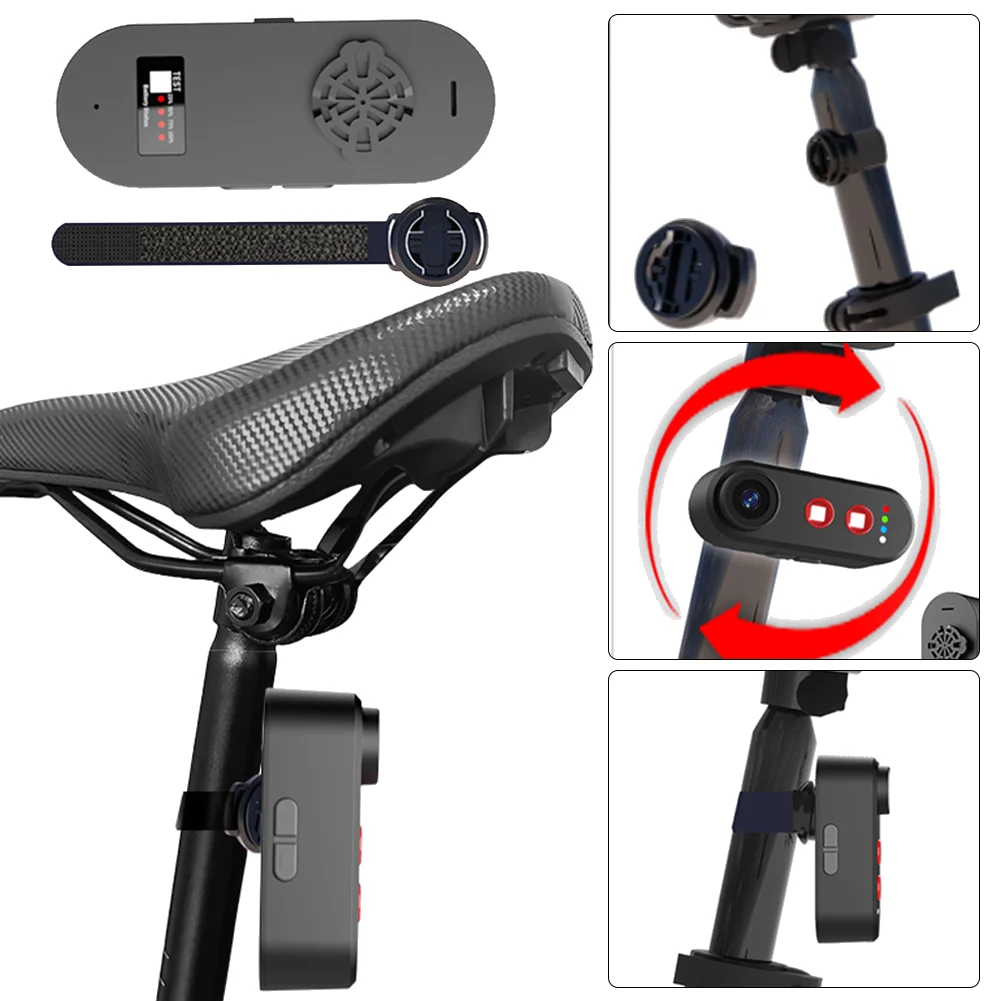 

Camera Taillight W/ 150 Angle Camera Bike Camera with Tail Light Bicycle Radar Camera Taillight for Road Mountain Night Riding