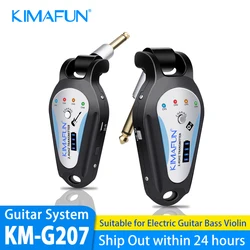 KIMAFUN Rechargeable 2.4GHz Wireless Guitar System-With 6.35MM Receiver for Electric Guitar Bass Violin Digital Saxophone
