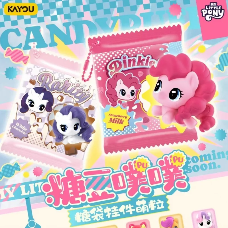 Nueva Llegada Auténtica Kayou My Little Pony Candypuff Colgante de Bolsa de Caramelos Mini Figura Caja Sorpresa Coleccionable Amuleto para Bolsa Regalo Festivo