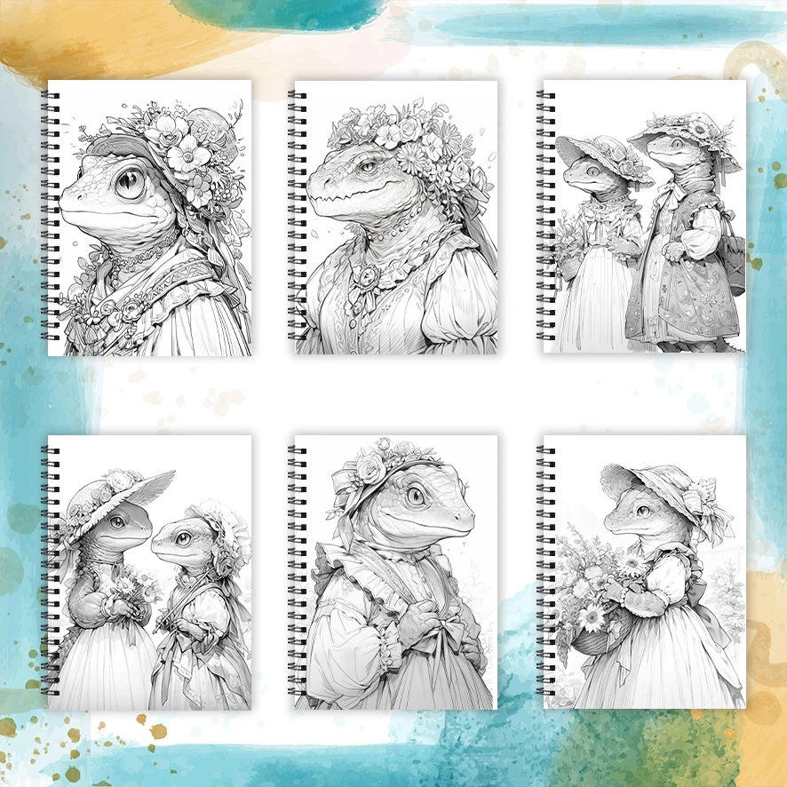 Adult Coloring Book - 8.3x 11.2 Inch 32 Pages Lizard Man Coloring Book - Helps Reduce Stress and Ease Emotions