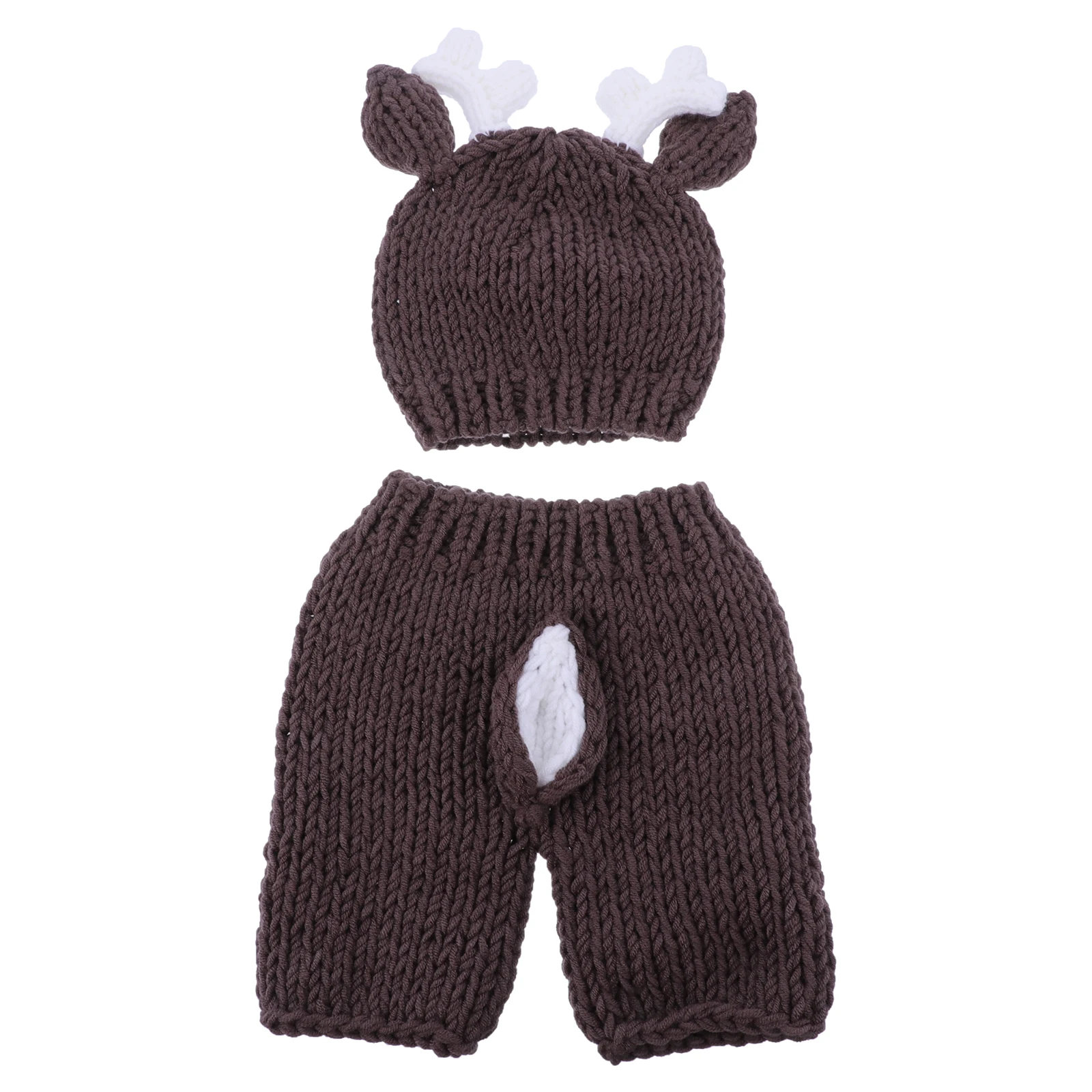 

Christmas Costume Set for Babies Comfortable Khaki Deer Outfits High Grade Fabric Warmth Retention Photography Clothing Hat
