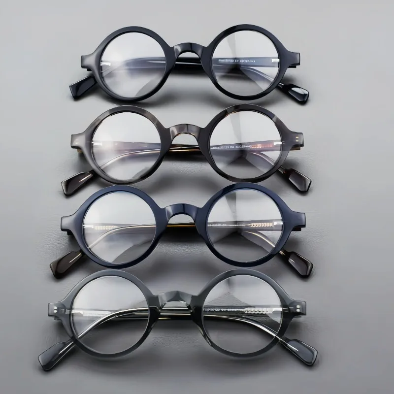 Round Acetate Small Frame Design Glasses Frame Man Eyewear Eyeglass Frames Men Reading Myopia Prescription Progressive 135mm