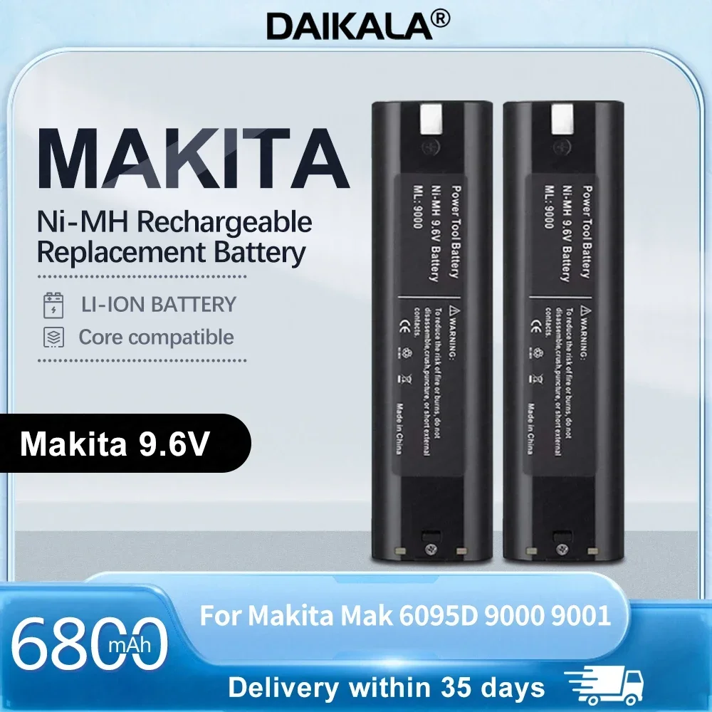 9.6V 3600mAh Ni-MH Rechargeable Replacement Battery for Makita Mak 6095D 9000 9001 9002 9033 9034 632007-4 9600 193890-9 5090D