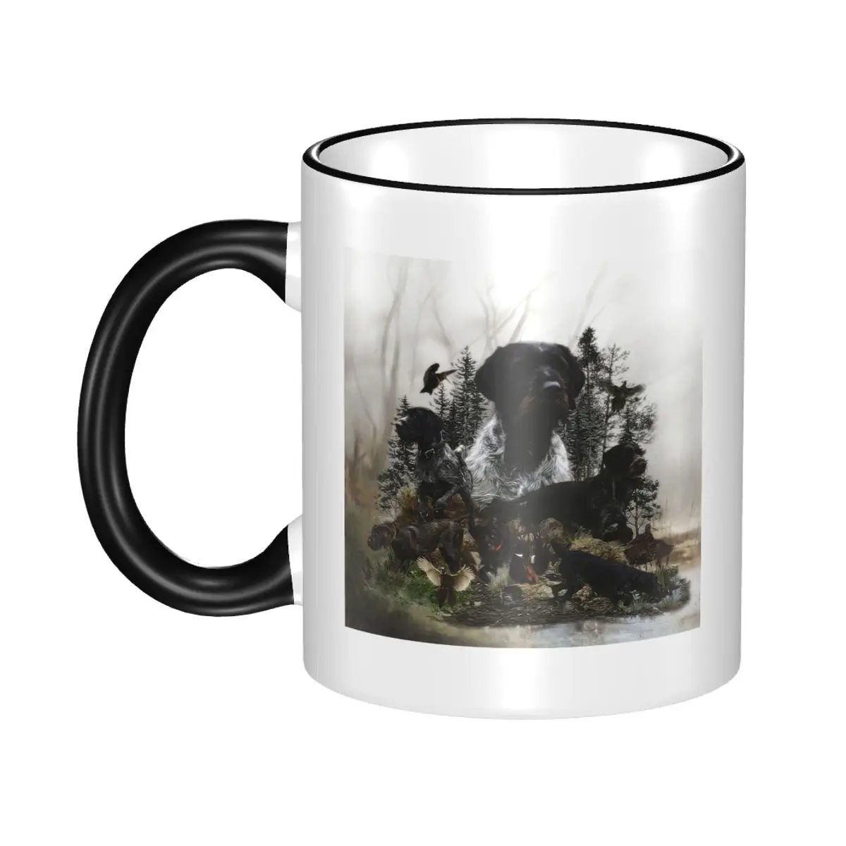 Deutscher Drahthaar-Spitzhund Tasse, Lustige Keramik-Kaffeetassen, Teetassen, Milchbecher, Trinkgeschirr, Geschenke für Freunde