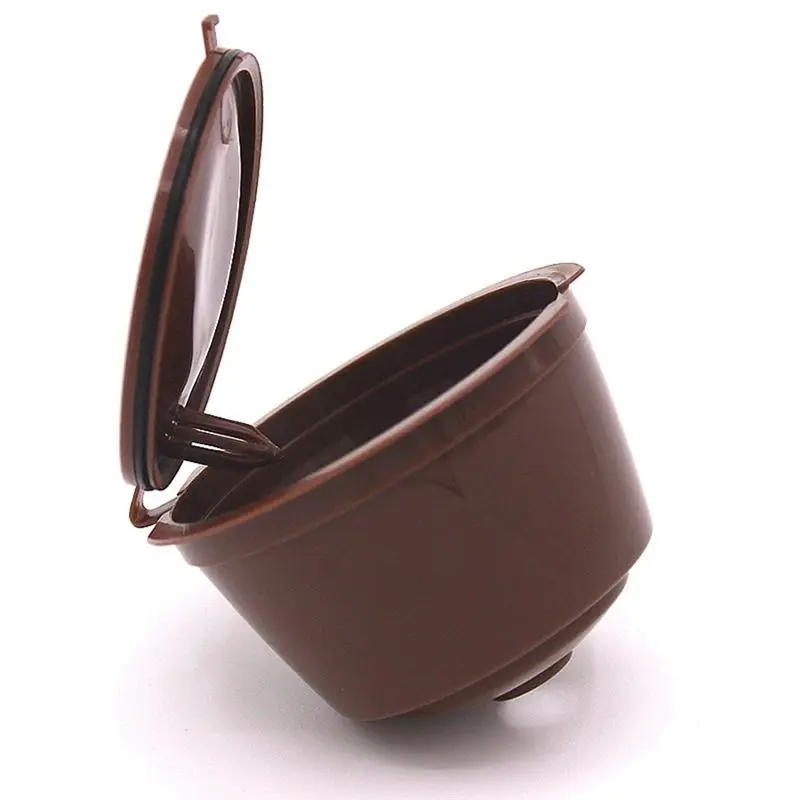 ABUN 10 Reusable Coffee Capsules for Dolce Gusto Machine Fillable Coffee Pods PP Material Brown Eco-Friendly