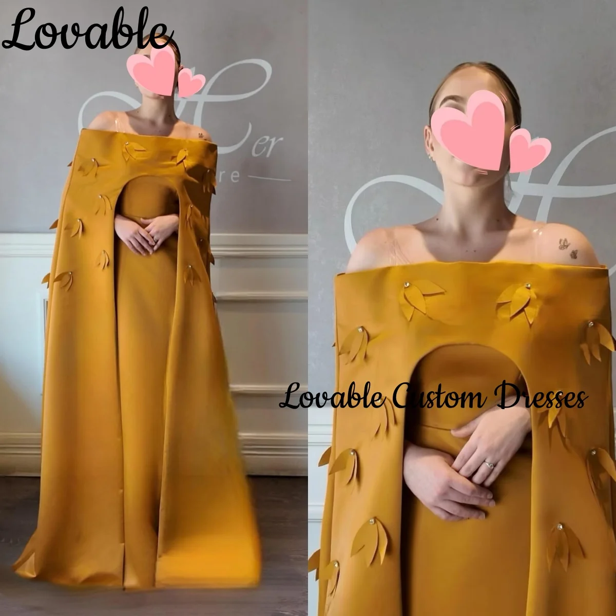 

Wedding Party Dress Customize Column Off-The-Shoulder Floor-Length Luxury Evening Dresses Flowers Zipper Up Cap Straps Dresses F