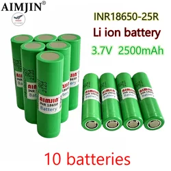 3.6V 2500mAh 10PCS 18650 Battery For Samsung INR 18650 25R Lithium Lon Battery Replacement External Battery