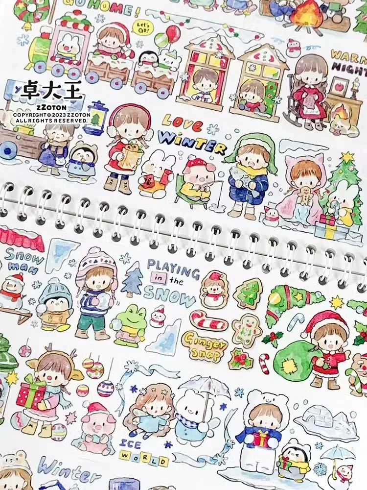 ZZOTON New Winter Small Things pet washi Tape Season Sticker Collage