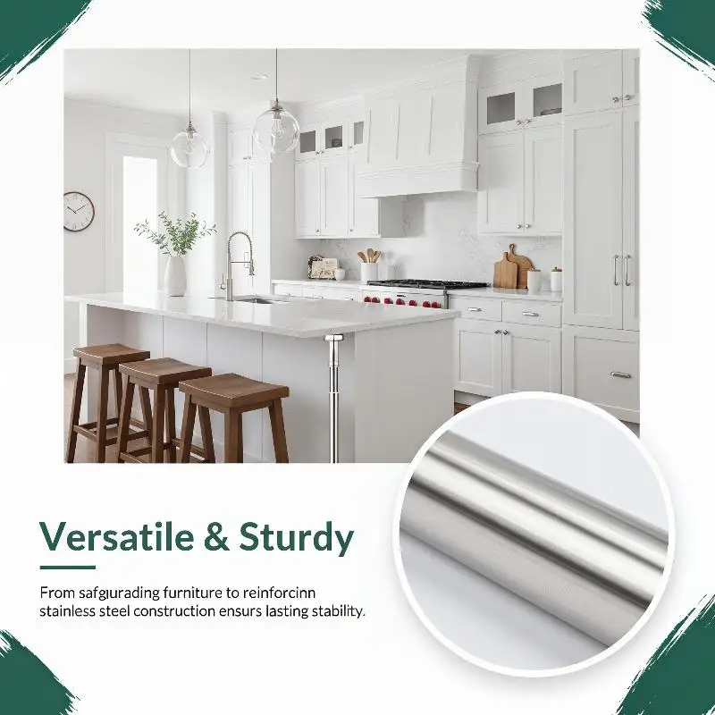 Secure Furniture Support Rod for Anti-fall Stability in Desks and Cabinets