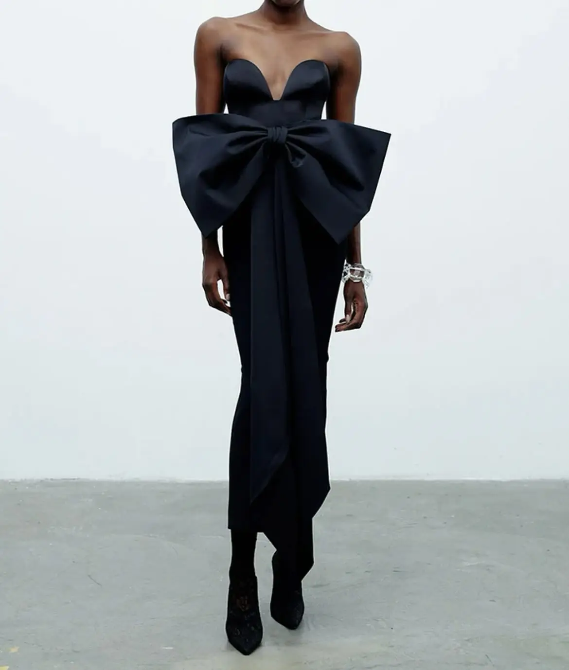 

Chinese Style Matching Jersey Bow Draped Pleat Ruched Straight Sweetheart Long Dresses Bespoke Occasion Dresses Sizes Available