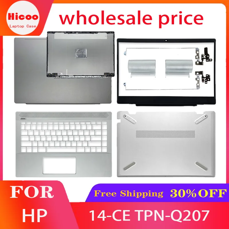 

New Laptop Covers For HP Pavilion 14-CE TPN-Q207 LCD Back Cover Front bezel Palmrest Bottom Case Hinges Notebook Parts Gray