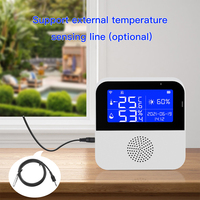 For Tuya Temperature Humidity Monitor Wireless WiFi Sensor with LCD Display Alarm App Control and Real time Monitoring