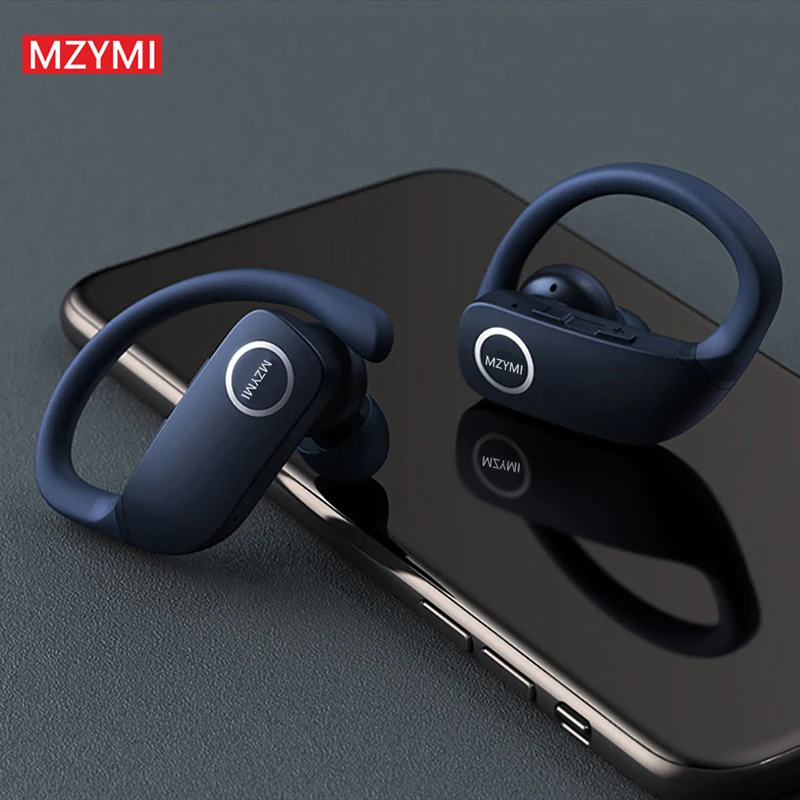 MZYMI-Z9 TWS Fones De Ouvido Sem Fio Com Display LED, Fone De Ouvido Bluetooth, Gancho De Ouvido, À Prova D' Água Esporte Headset, Touch Control Fones De Ouvido