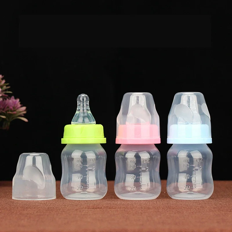 

Newborn 60ML Bottle Baby Liquid Juice Feeding Bottle Food Grade Infant Mini Neck Bottle Anti-flatulence Milk Feeding Bottles