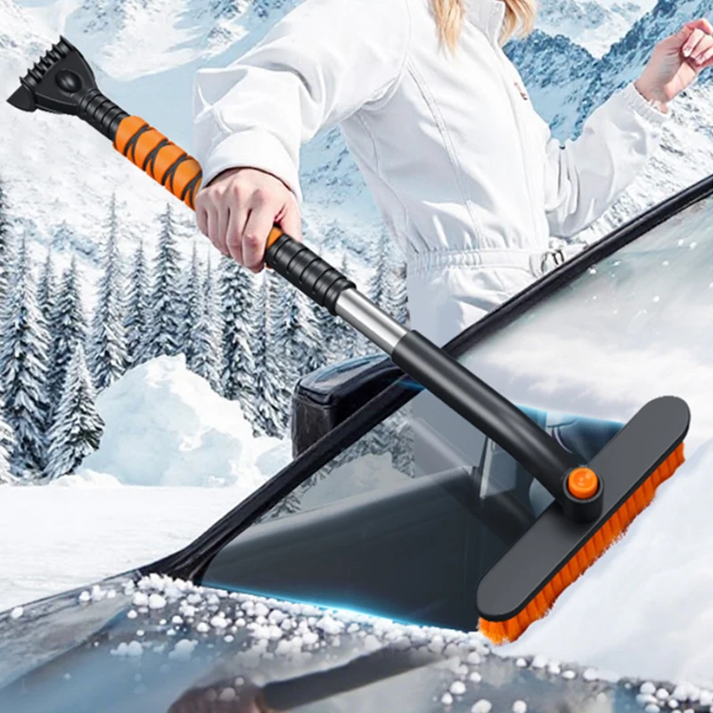 

Щетка для снега и скребок для льда, 3-в-1, съемный инструмент для уборки снега с автомобиля с рукояткой, для очистки лобового стекла автомобилей, грузовиков, внедорожников