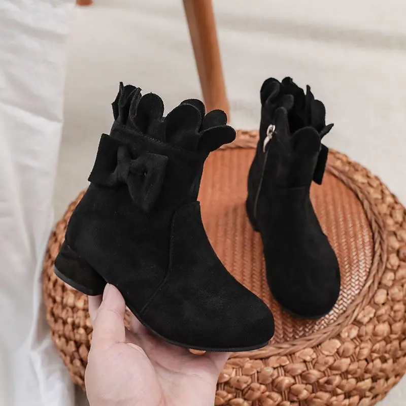 Girls Winter Ankle Boots 2026 New Korean Style Cute Short Boots for Kids Fashionable Comfortable Footwear