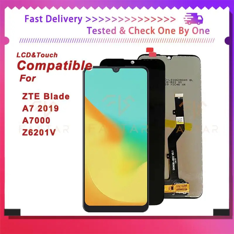 

6.09"Tested For ZTE Blade A72019 lcd Z6201V lcd A7000 LCD Display Touch Digitizer Assembly Replacement Screen ZTE A7 2019 lcd