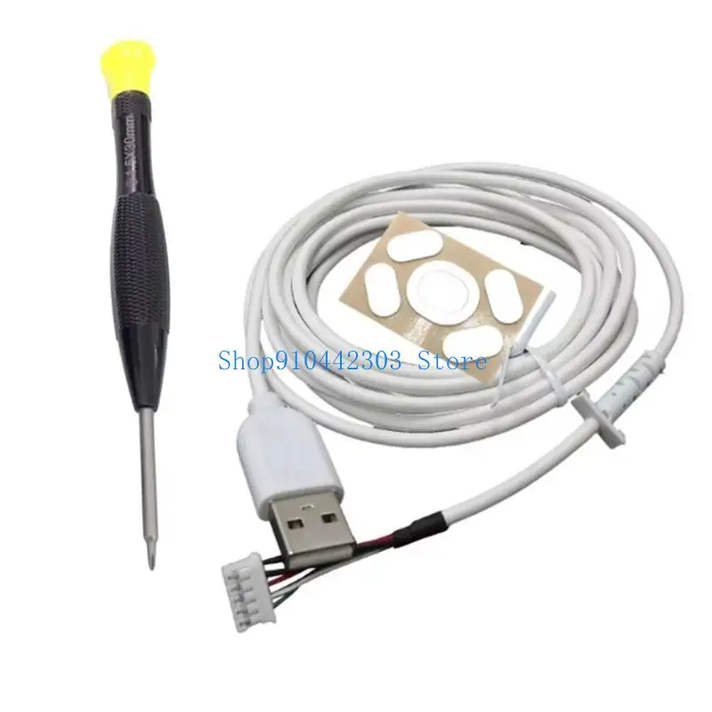 652F Mouse Set Nylons Braided Cable NonSkid Feet With Metal Screw Tool for G102