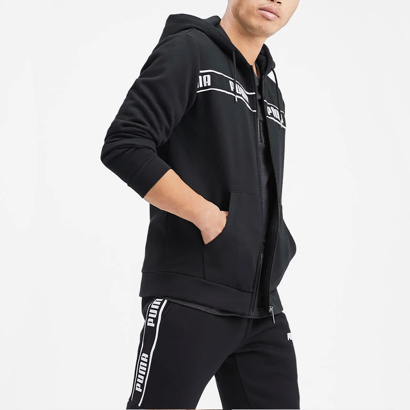 Puma genuine sports men's letter printed zipper hooded jacket jacket 580433-01