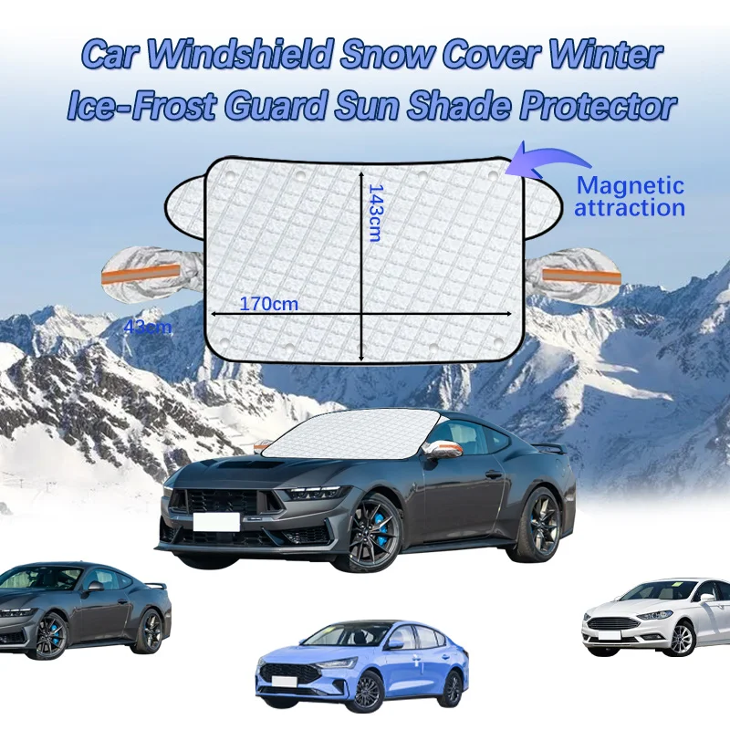 

Car Windshield Snow Cover Winter Ice-Frost Guard Sun Shade Protector For Ford Mondeo Focus Mustang GT Car Accessories