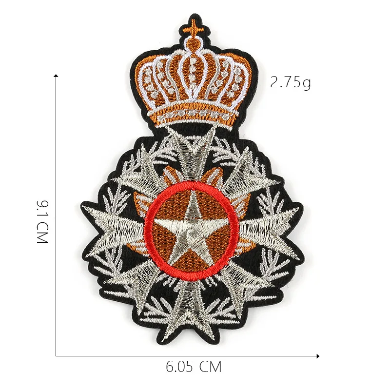 9Pcs/set Crown pattern Ironing Embroidered Patch DIY Clothes T-Shirt Sew Denim Backpack Fashion medal  badge Decoration