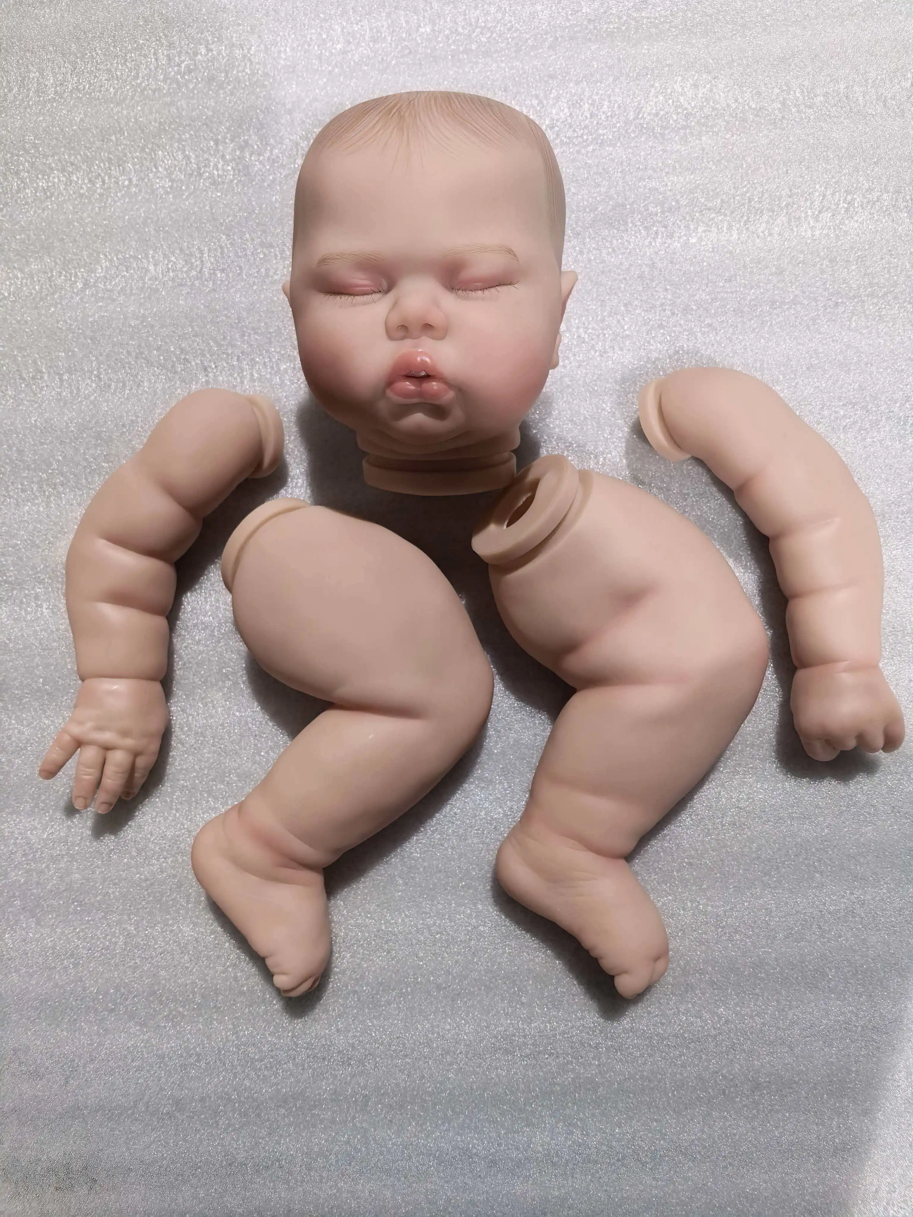 NPK 19-inch Sleeping Pickle Painted Doll Kit - Cute Birthday Christmas Gift with Blonde Hair Finished Doll Parts for Collectors