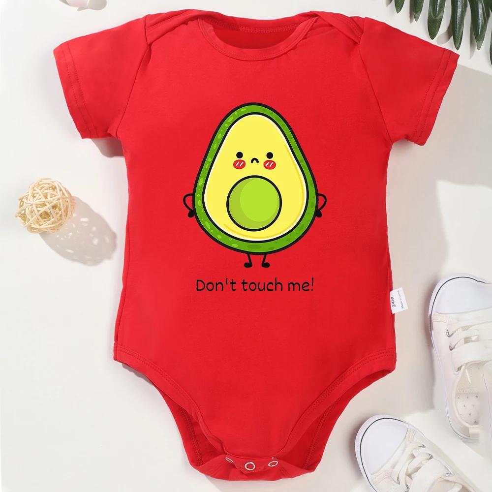 Funny Baby Boy and Girl Clothes Onesie Cute Cartoon Avocado Pattern Cotton Toddler Jumpsuit Comfy Breathable O-neck Bodysuit