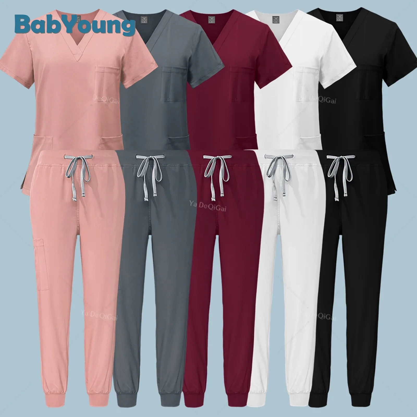 Abbigliamento da lavoro Unisex multicolore a maniche corte Phary Nurse Hospital Doctor Medical Scrubs set uniformi per chirurgia veterinaria dentale