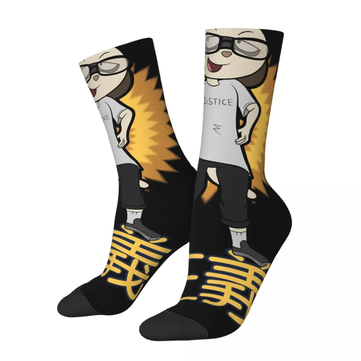 Hip Hop Vintage Justice Daimon Crazy Men's Socks Unisex Odd Taxi Harajuku Pattern Printed Funny Novelty Happy Crew Sock