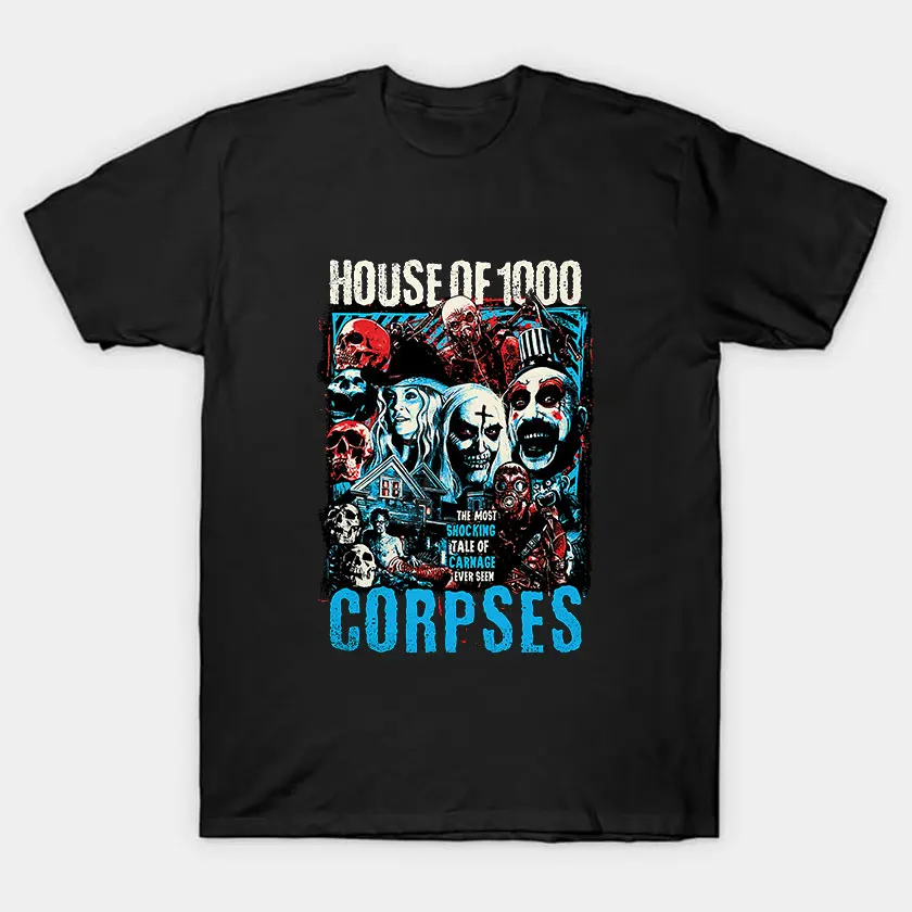 House of 1000 Corpses Carnage  retro horro movie Captain Spaulding scary film The devil's rejects printed t shir plus size tee