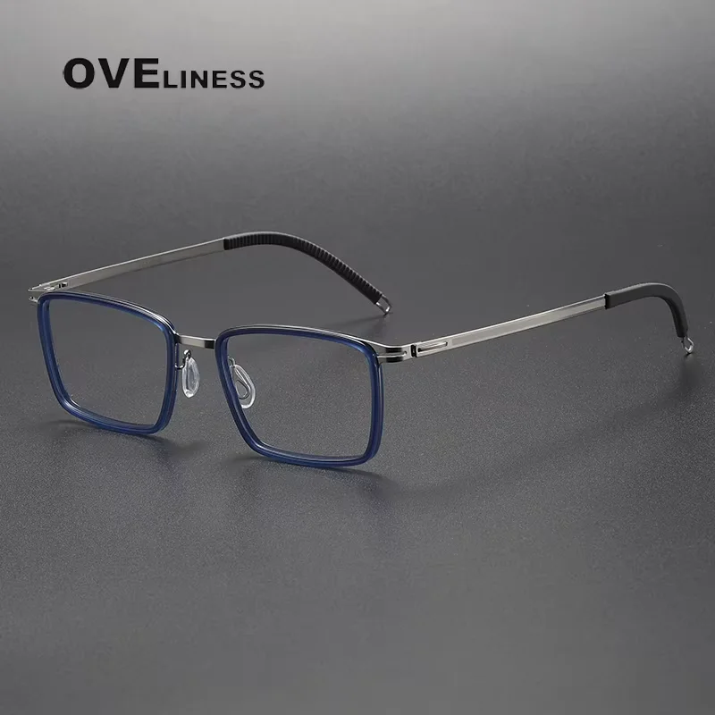 

Acetate Titanium Glasses Frame Men square Women Eyeglasses frames 2025 Korean Screwless full male Eyewear spectacles