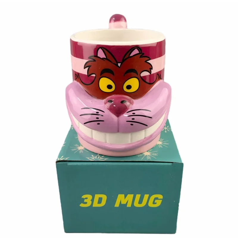 Ręcznie robiona ceramiczna filiżanka do kawy 3D Alicja w Krainie Czarów Cheshire Cat Domowe biuro Kubek z uchwytem Śniadanie Mleko Herbata Kubek