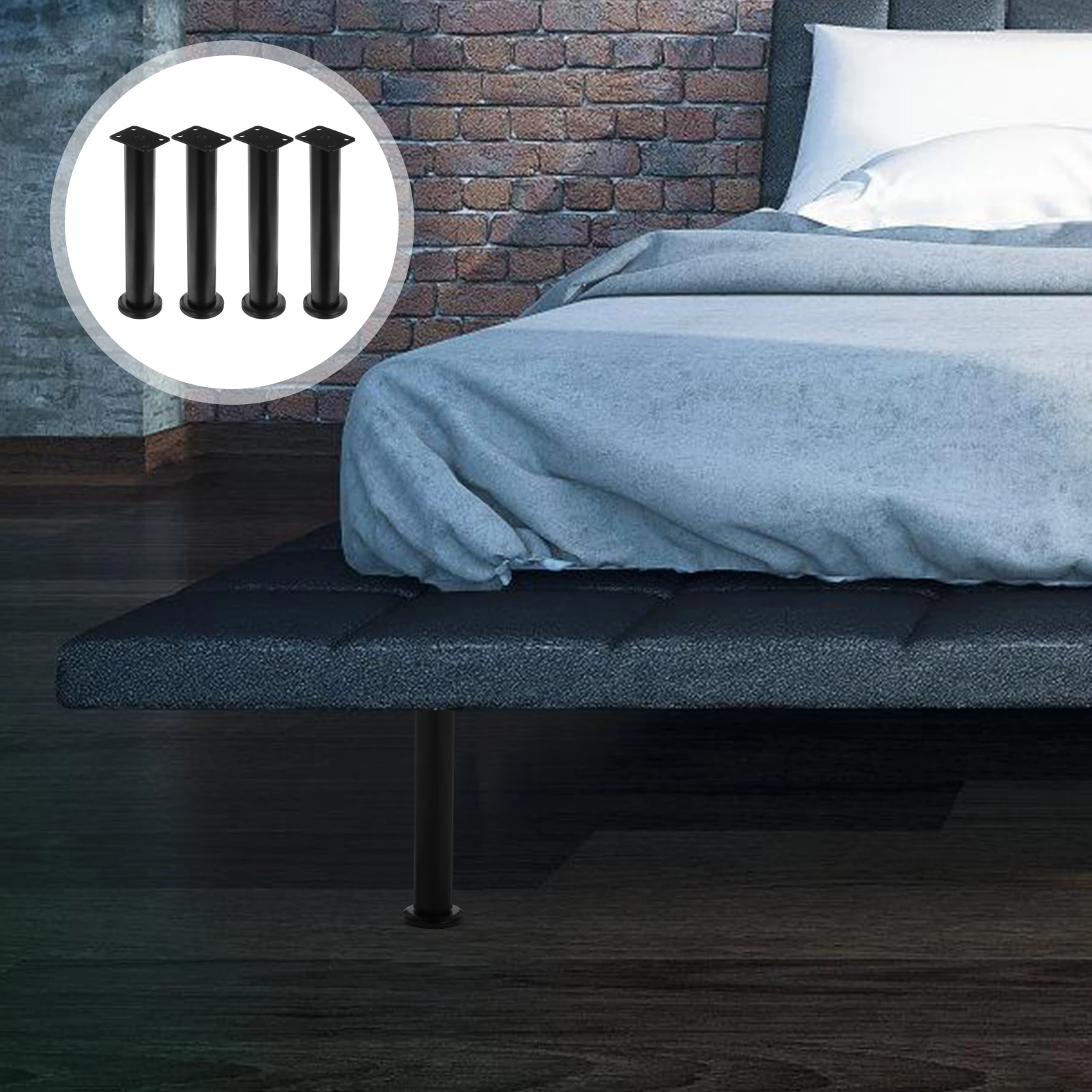 

4 Pcs Bed Frame Support Leg Legs Large Base Heavy Duty Table Cold Rolled Steel Adjustable Height Replacement
