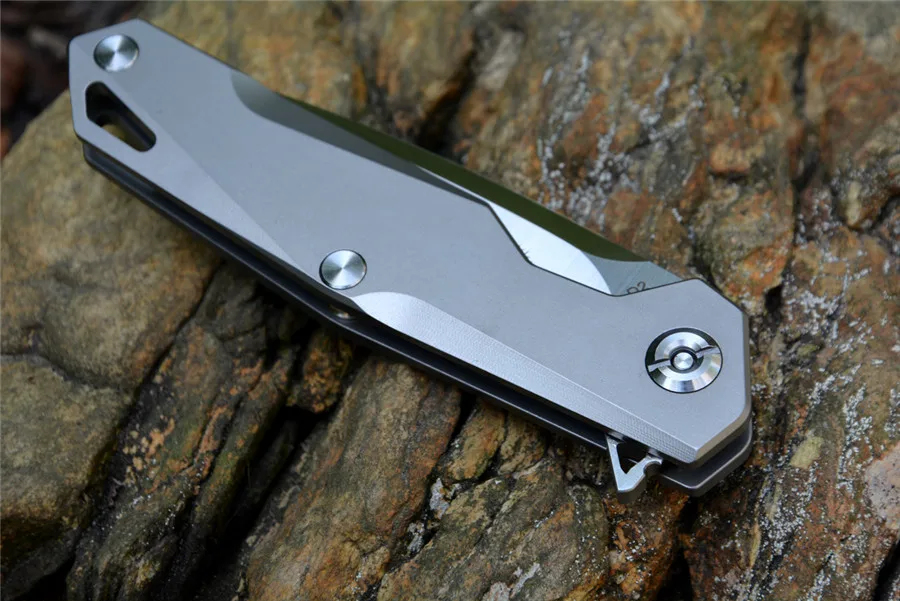 TwoSun TS21 Flipper Folding Knife Titanium Handle 3.43\