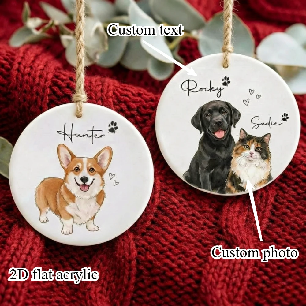 Personalised Custom Watercolour Pet Hanging Decoration The First Christmas Gift for Pet Lovers Custom Acrylic Puppy Keepsake