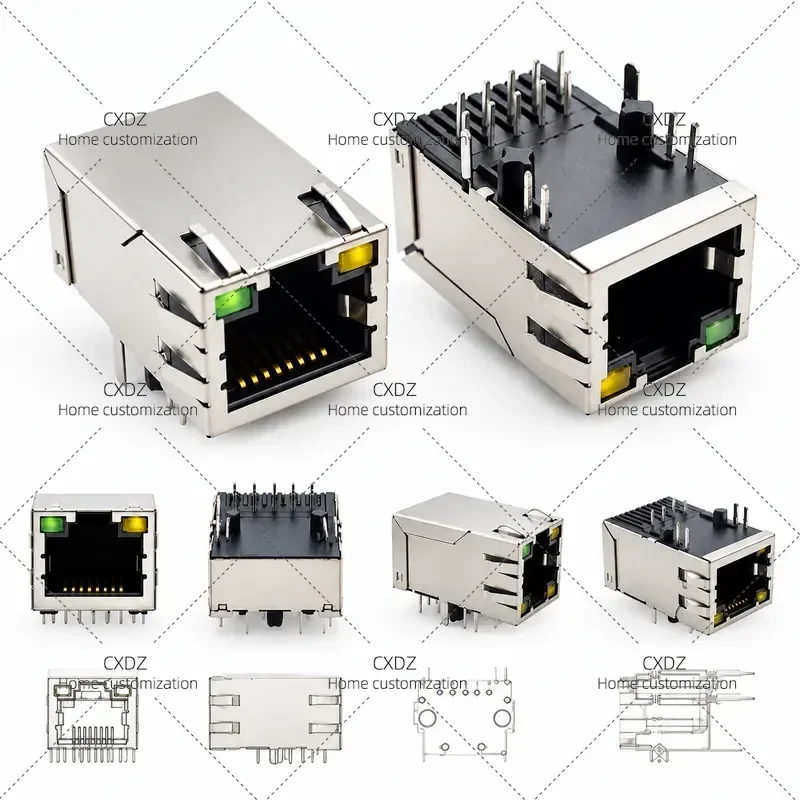 RJ45 Network Port 100M Socket 1CT Isolation Filter Transformer with POE Network Connector 10P8C