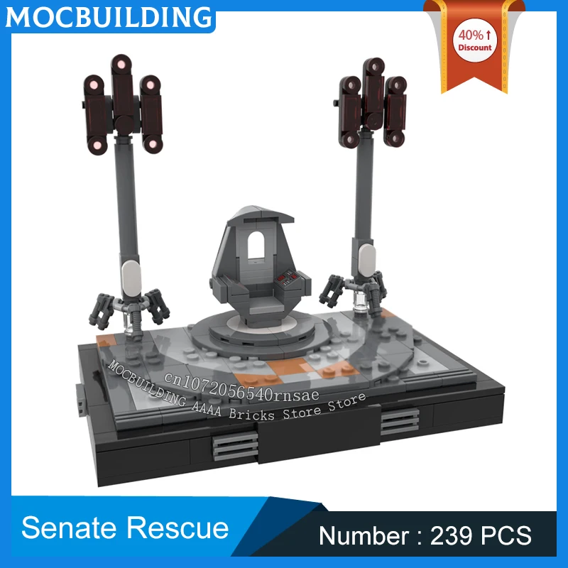    Blocs de construction MOC Série Cinéma Spatial Scène Sauvetage du Sénat Modèle DIY Briques à assembler Collection Jouets à expédier Cadeaux créatifs