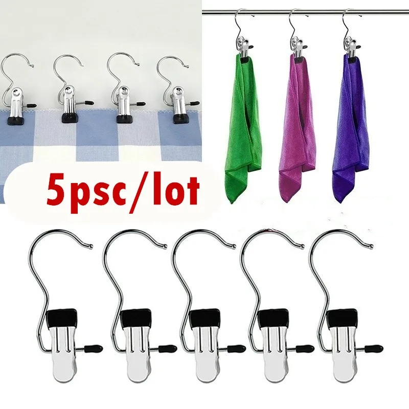 

5Pcs Laundry Metal Hook Clothes Pin Boot Shoes Hanger Hold Clip Bathroom Hooks Kitchen Hook Wall Hooks Home Accessories 2023