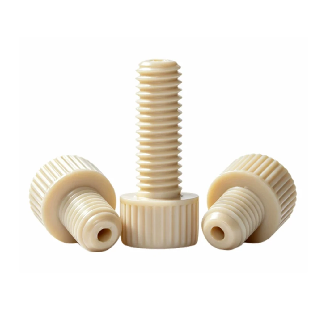 10pcs M2.5-M12 PEEK Through Hole Hex Socket Cap Head Screw Vacuum Venting Air Exhaust Hollow Thread Bolt Wire Through Fastener