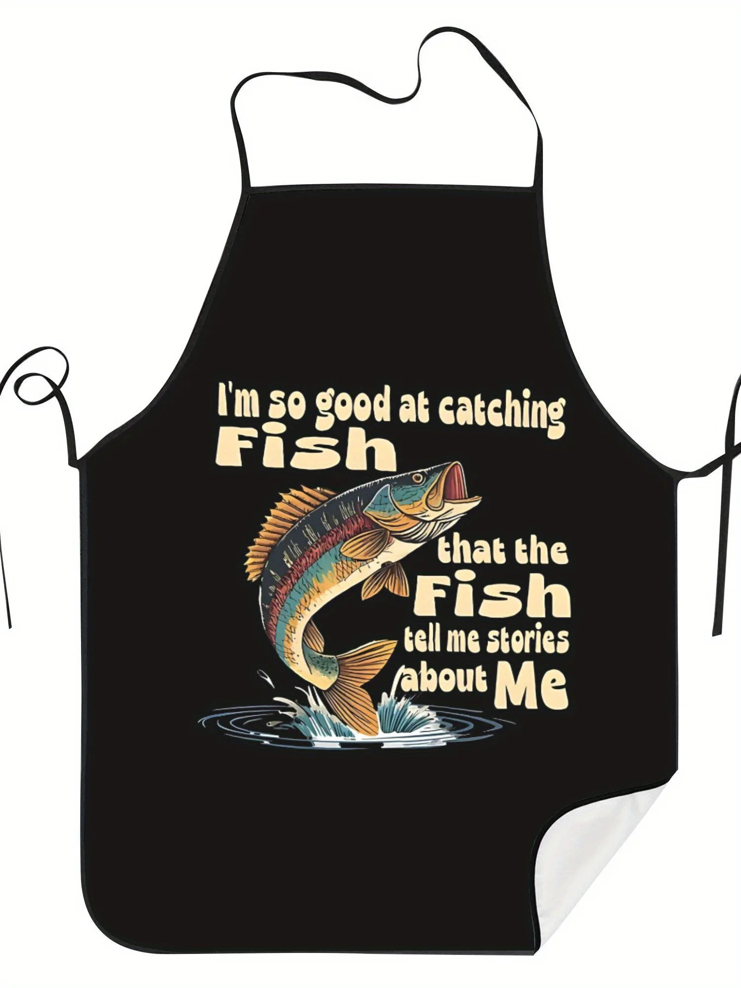 Humorous Fishing Design, Durable Unisex Kitchen & Outdoor Apron for Anglers, Hand Wash/Dry Clean, Angler Gear