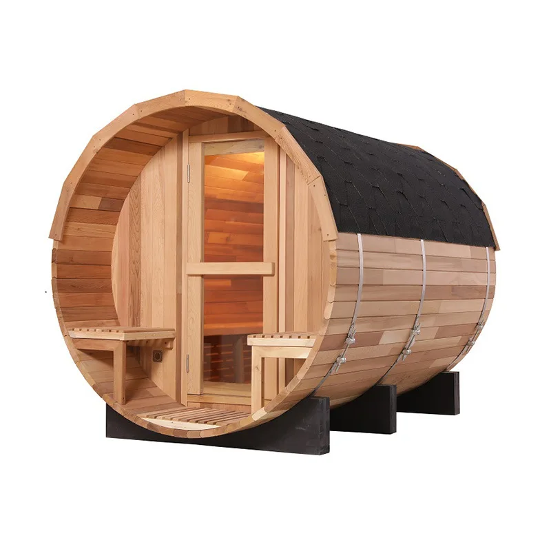 Smartmak Sauna Direct Manufacturer High Quality Transparent Red Cedar 1800 * 1800mm Barrel Sauna