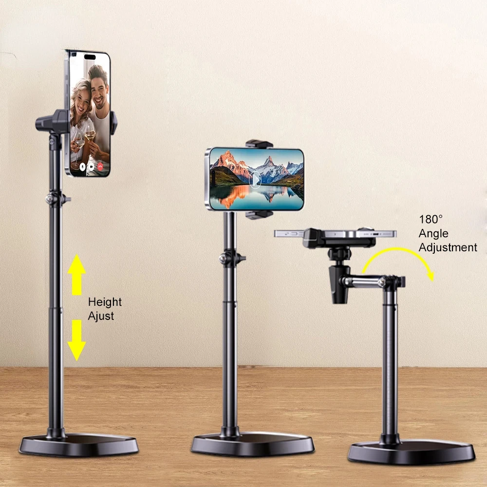 

Height Holder for Holder Phone Phone Cell Multi-Angle Adjustable Live Phone Adjustable Broadcast, Folding Portable Stand for