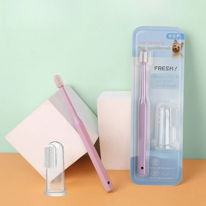 

Dog & Cat Pet Toothbrush Set 360 Degree Oral Cleaning Finger Tooth Brush Pet Supplies