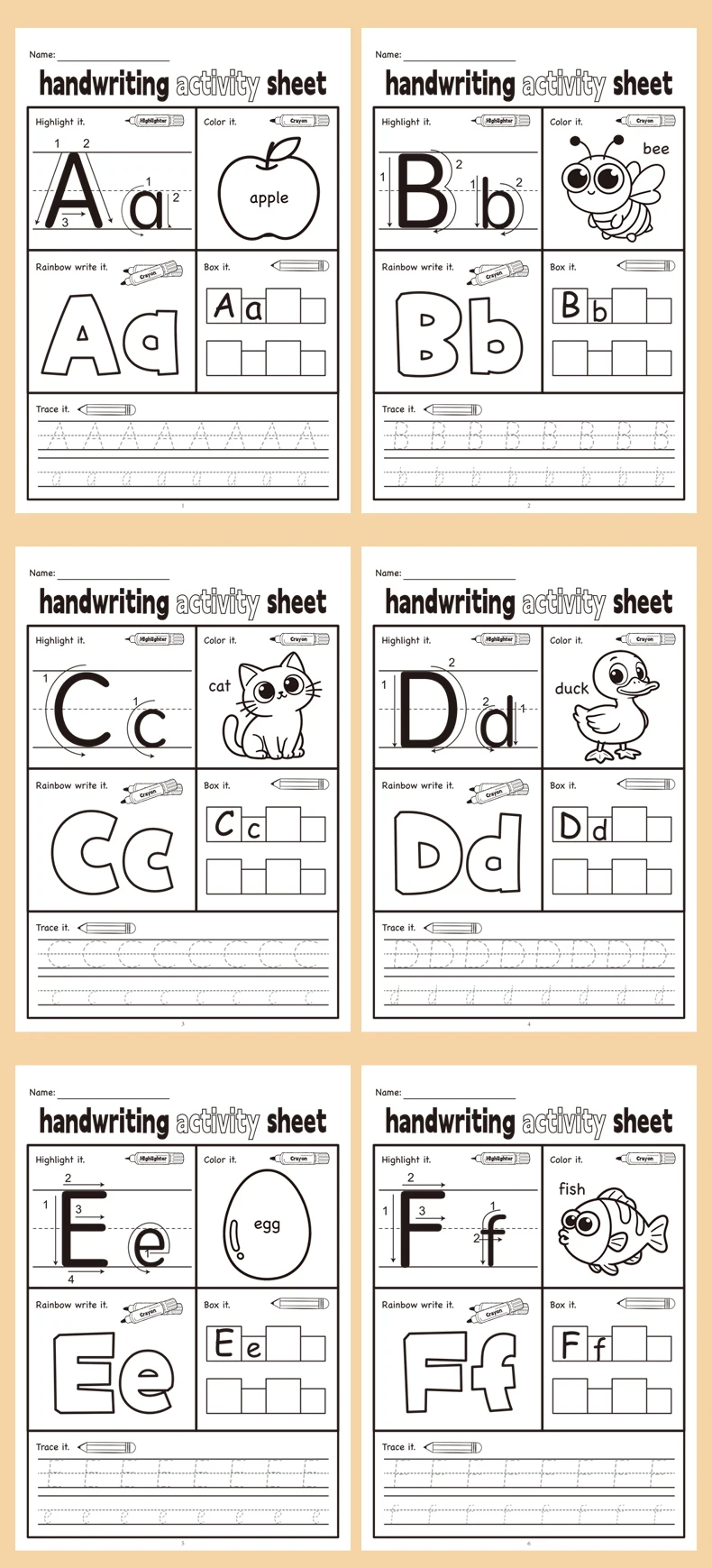 Arbeitsbuch mit ABC-Tracing-Buchstaben – lustiges englisches Alphabet-Tracing-Buch für Kinder, das zum Teilnahme im Schreibheft für frühes Lernen verwendet wird – Detail 1