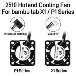 High Quality Cooling Fan For Bambu Lab X1/P1 Series 2510 High Speed Cooler Fans Fit Bamboo bambu labs X1 X1C P1S P1P