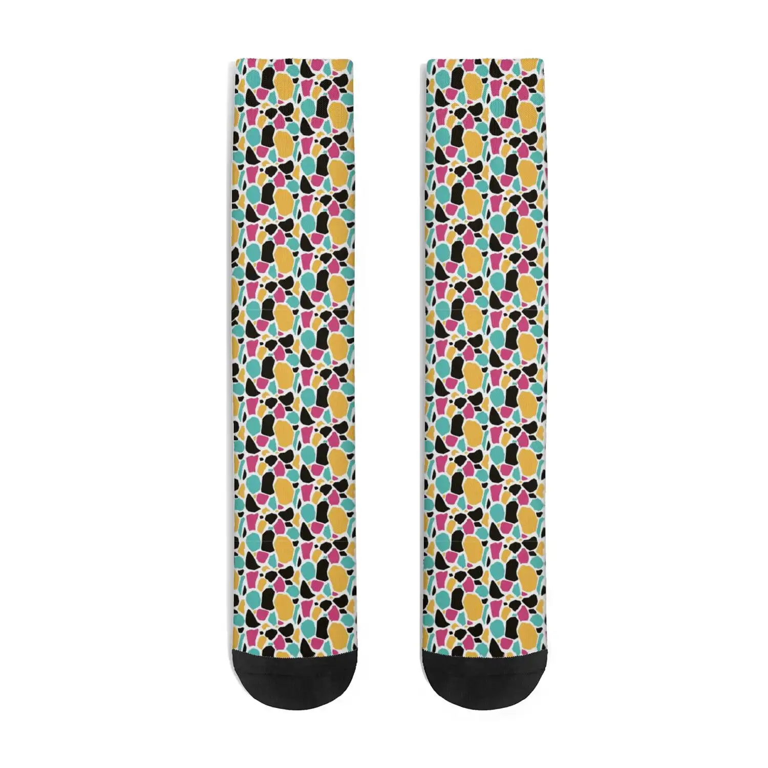 Women's 3D Printed Knee High Socks, 360 Seamless Long Tube Sports Stockings, One Size, Leopard Print