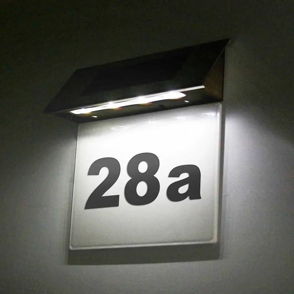 

Solar Door Number Light LED Doorplate Lamp Stainless Outdoor Apartment House Porch Numbers Light with Backlight Home Decor