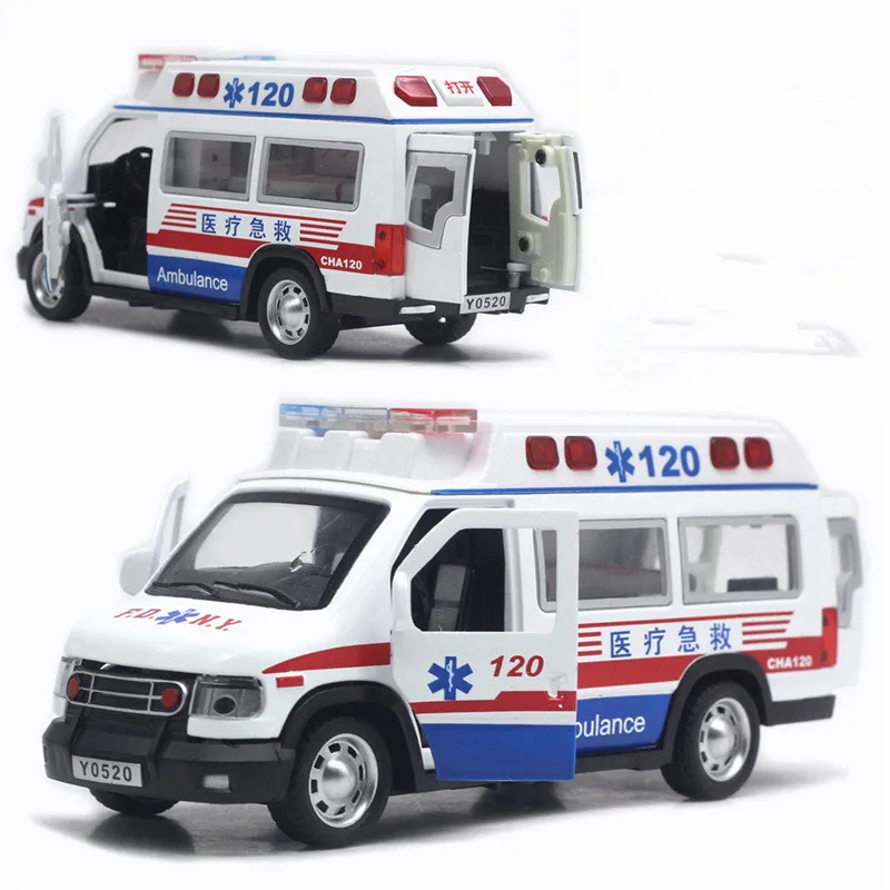 1:24 alloy pull back rescue car model,fire car toy,simulation sound and light,new children\'s toys gifts,wholesale