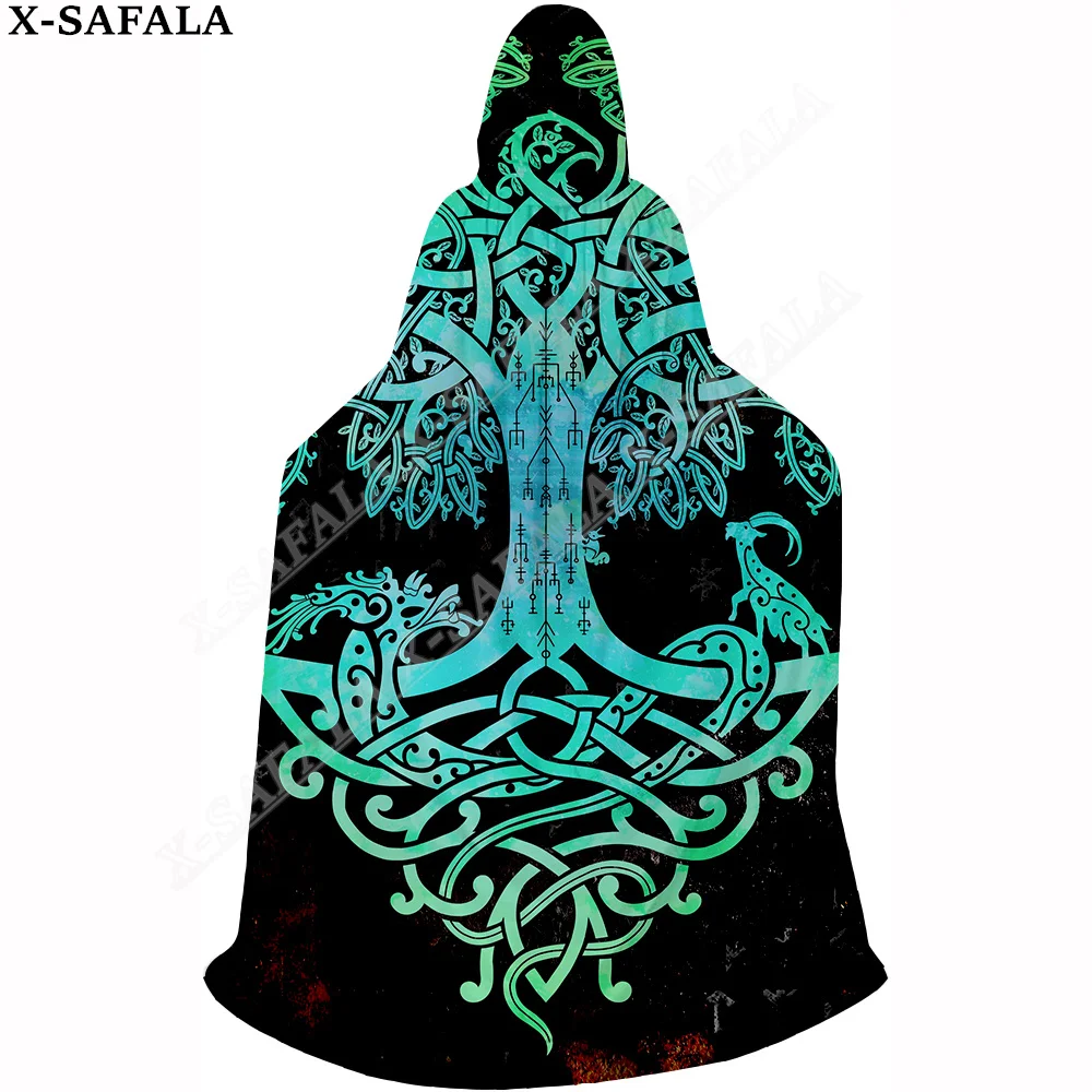 

Tattoo Symbol Viking Armor 3D Print Capes Robe Halloween Christmas Cosplay Thin Hooded Cloak Adult Kids Dress Up Props-6