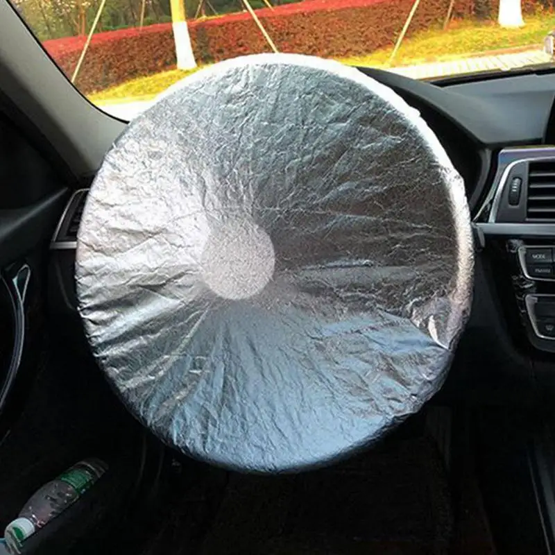 Car Steering Wheel Sun Shade Thick Sun Protection Foldable Anti-UV Sunscreen Car Accessories Auto Steering Wheel Cover